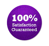 Satisfaction Guarantee 100% - Circle Badge Purple